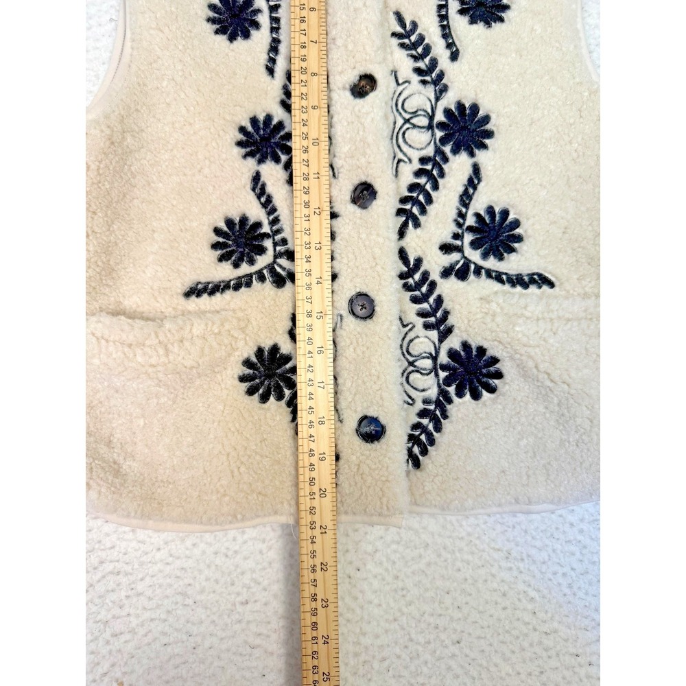 Dear John Vest Womens S Sherpa Floral Embroidered Western Rodeo - Picture 4 of 6